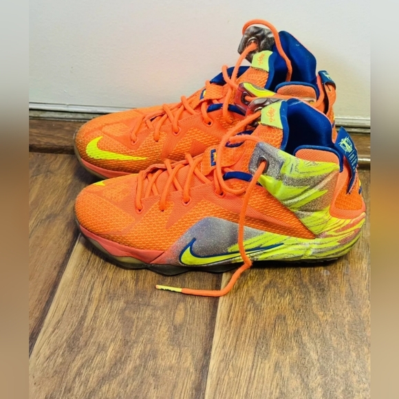 Nike Other - NIKE LEBRON JAMES 12 SIX MERIDIANS ORANGE BASKETBALL SHOES SIZE 7Y 685181-800